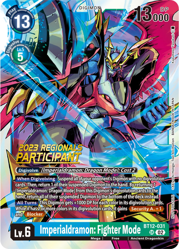 Imperialdramon: Fighter Mode [BT12-031] (2023 Regionals Participant) [Across Time]