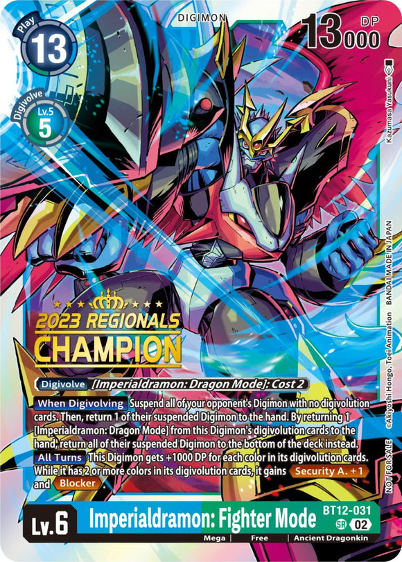 Imperialdramon: Fighter Mode [BT12-031] (2023 Regionals Champion) [Across Time]