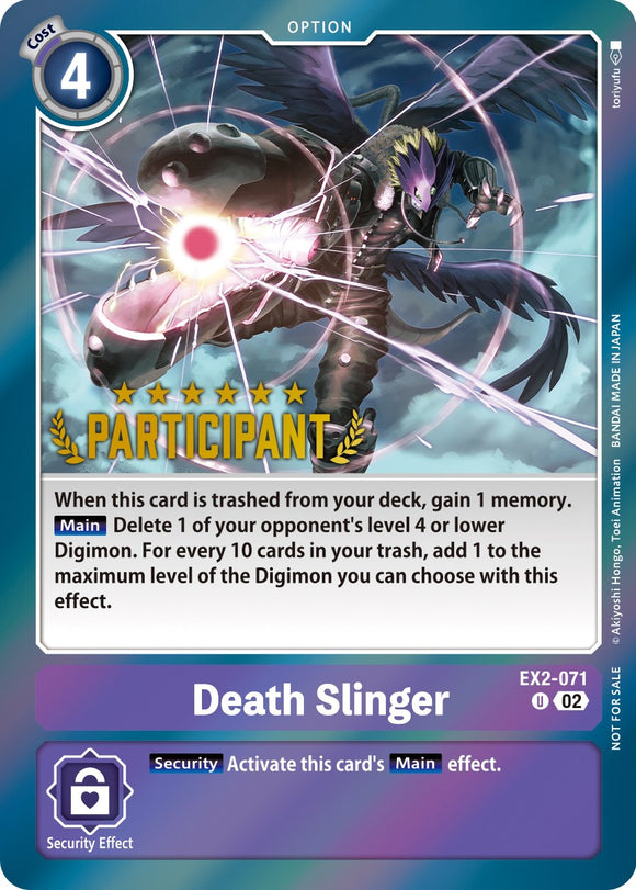 Death Slinger [EX2-071] (Digimon 3-On-3 November 2023 Participation) [Digital Hazard]