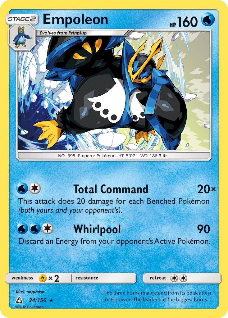 Empoleon (34/156) (Cracked Ice Holo) (Theme Deck Exclusive) [Sun &amp; Moon: Ultra Prism] 