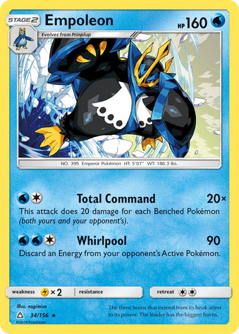 Empoleon (34/156) (Cracked Ice Holo) (Theme Deck Exclusive) [Sun &amp; Moon: Ultra Prism] 