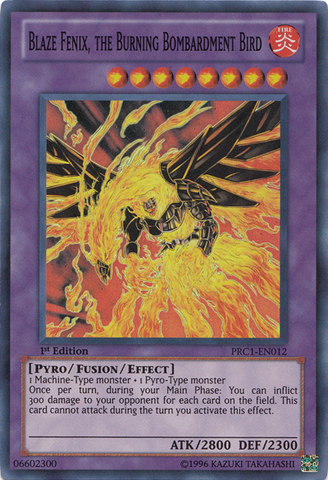 Blaze Fenix, the Burning Bombardment Bird [PRC1-EN012] Super Rare 