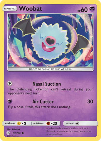 Woobat (87/236) [Sun &amp; Moon: Cosmic Eclipse] 