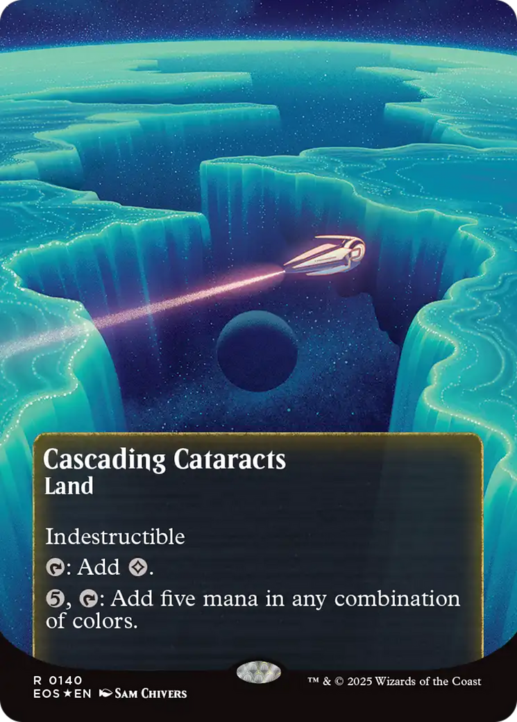 Cascading Cataracts (0140) (Borderless) (Galaxy Foil) [Edge of Eternities: Stellar Sights] 
