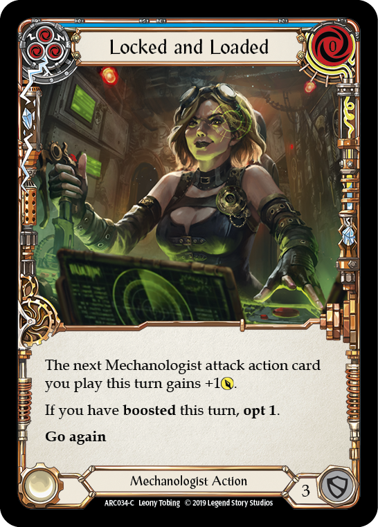 Locked and Loaded (Blue) [ARC034-C] (Arcane Rising) 1st Edition Rainbow Foil 