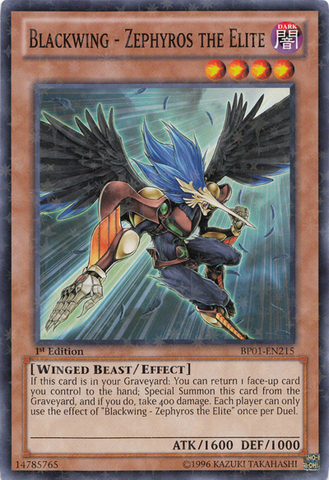 Blackwing - Zephyros the Elite [BP01-EN215] Starfoil Rare 