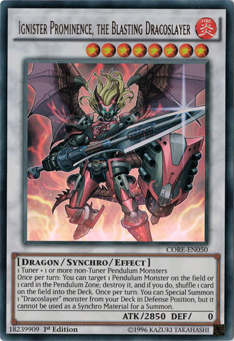Ignister Prominence, the Blasting Dracoslayer [CORE-EN050] Ultra Rare 