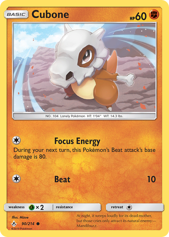 Cubone (90/214) [Sun &amp; Moon: Unbroken Bonds] 