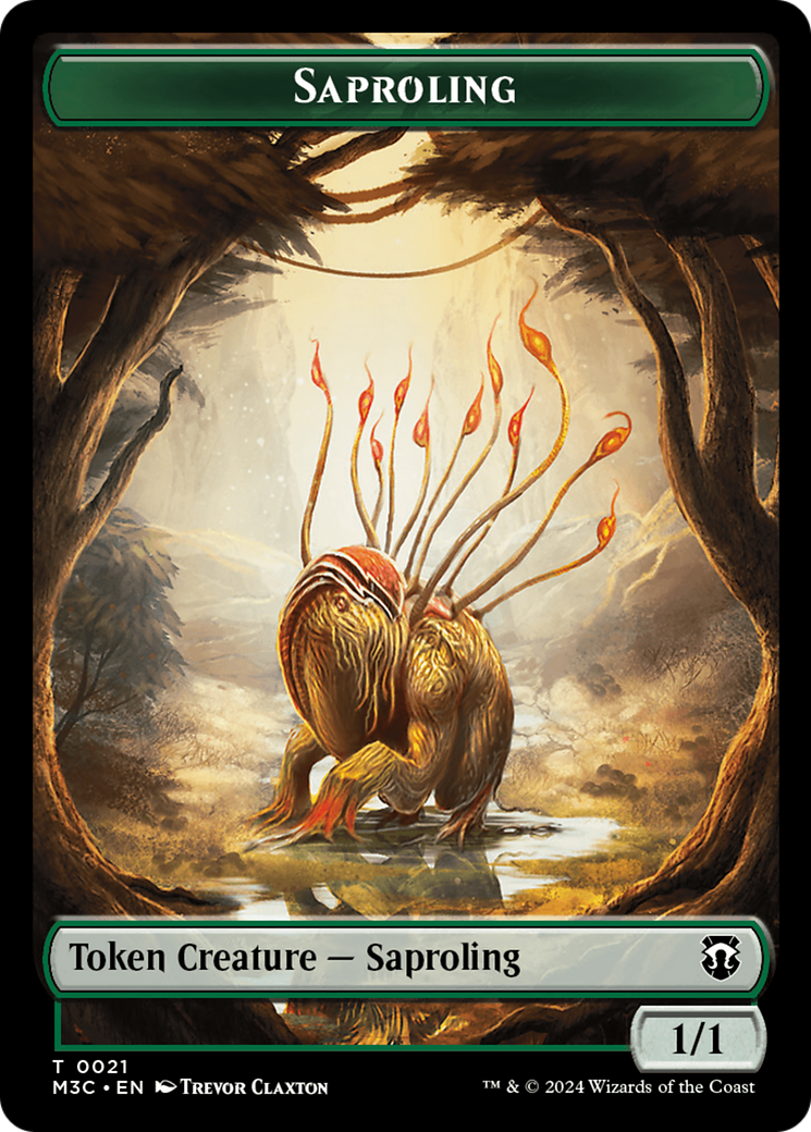 Tarmogoyf // Saproling Double-Sided Token [Modern Horizons 3 Commander Tokens] 