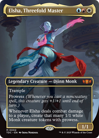 Elsha, Threefold Master (Borderless) [Tarkir: Dragonstorm Commander] 