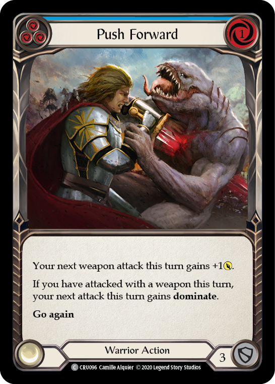 Push Forward (Blue) [CRU096] (Crucible of War) 1st Edition Rainbow Foil 