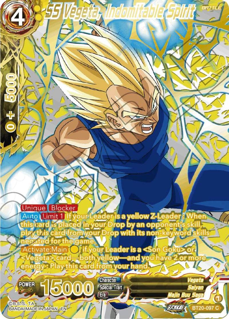 SS Vegeta, Indomitable Spirit (Gold-Stamped) (BT20-097) [Power Absorbed] 