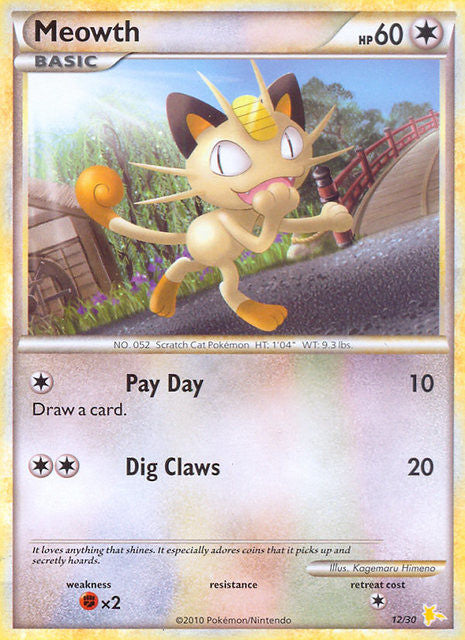 Meowth (12/30) [HeartGold &amp; SoulSilver: Trainer Kit - Raichu] 