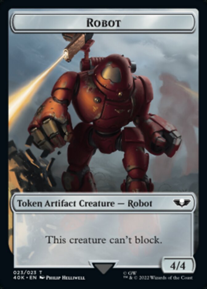 Astartes Warrior // Robot Double-Sided Token (Surge Foil) [Warhammer 40,000 Tokens] 