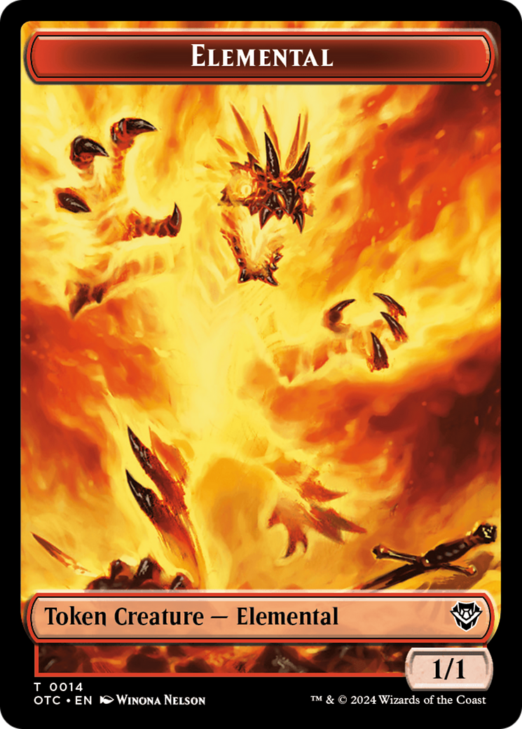 Bird Illusion // Elemental (0014) Double-Sided Token [Outlaws of Thunder Junction Commander Tokens] 