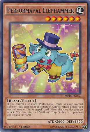 Performapal Elephammer [MP16-EN002] Rare 