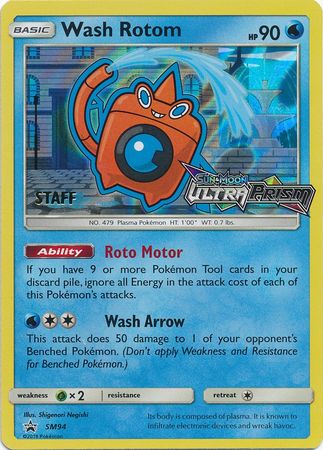 Wash Rotom (SM94) (Staff Prerelease Promo) [Sun &amp; Moon: Black Star Promos] 