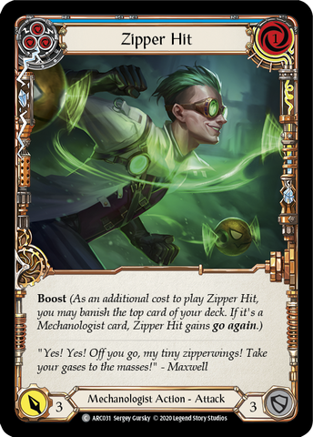 Zipper Hit (Blue) [U-ARC031] (Arcane Rising Unlimited) Unlimited Rainbow Foil 