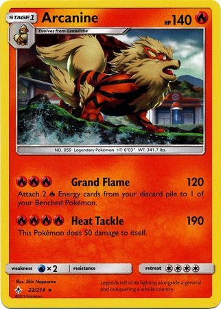 Arcanine (22/214) (Cosmos Holo) [Sun &amp; Moon: Unbroken Bonds] 
