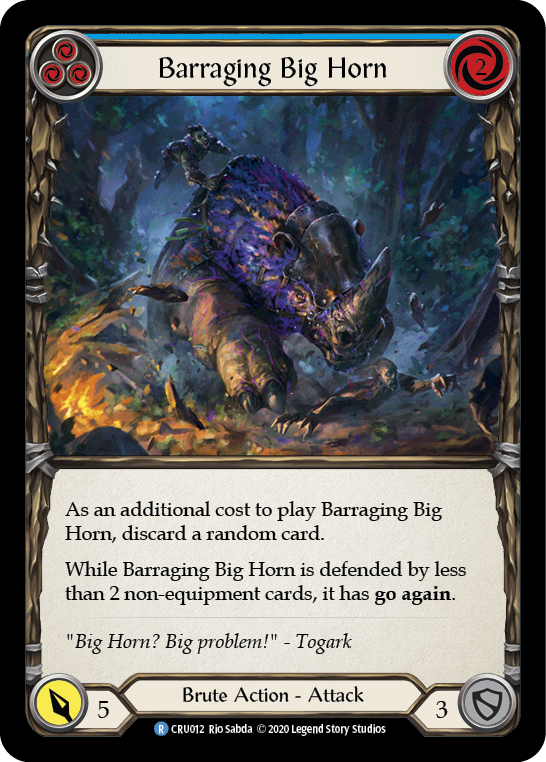 Barraging Big Horn (Blue) [CRU012] (Crucible of War) 1st Edition Rainbow Foil 