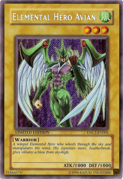 Elemental Hero Avian [EHC1-EN001] Secret Rare 