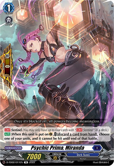 Psychic Prima, Miranda (D-TD02/011EN) [D-TD02: Michiru Hazama -Demonic Jewel Dragon of the Four Flames-] 