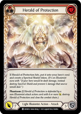 Herald of Protection (Red) [MON014-RF] (Monarch) 1st Edition Rainbow Foil 