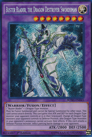 Buster Blader, the Dragon Destroyer Swordsman [BOSH-EN045] Secret Rare 