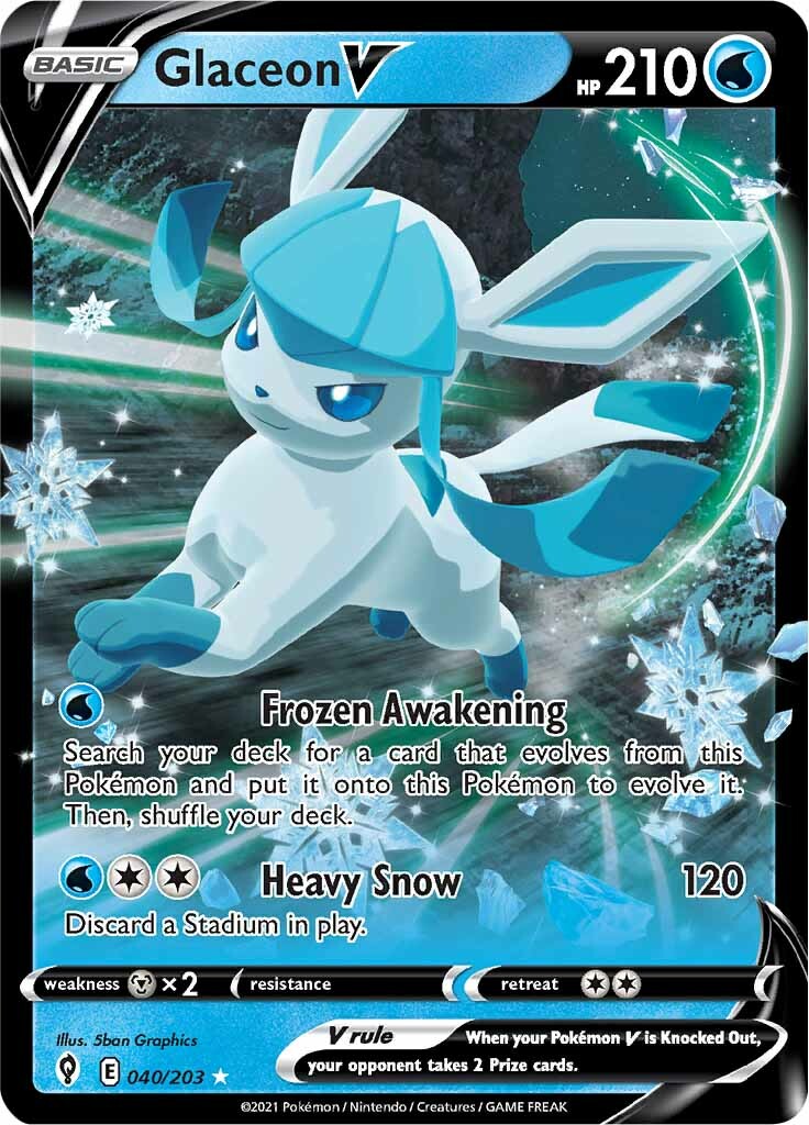 Glaceon V (040/203) [Sword &amp; Shield: Evolving Skies] 