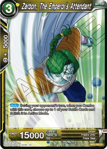 Zarbon, The Emperor's Attendant (Reprint) (BT1-101) [Battle Evolution Booster] 
