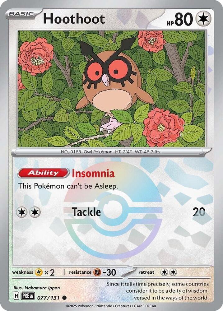 Hoothoot (077/131) (Poke Ball Pattern) [Scarlet &amp; Violet: Prismatic Evolutions] 