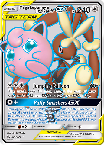 Mega Lopunny &amp; Jigglypuff GX (225/236) [Sun &amp; Moon: Cosmic Eclipse]