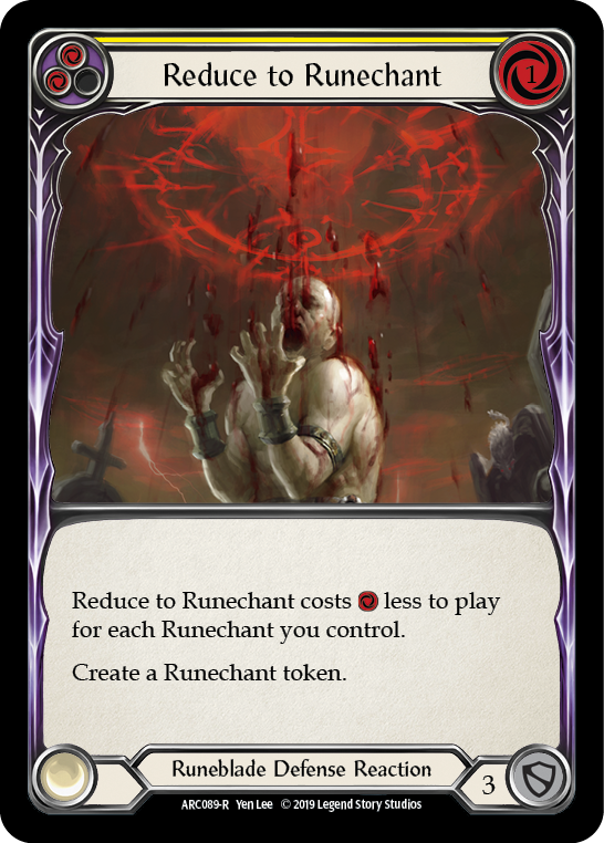 Reduce to Runechant (Yellow) [ARC089-R] (Arcane Rising) 1st Edition Rainbow Foil 