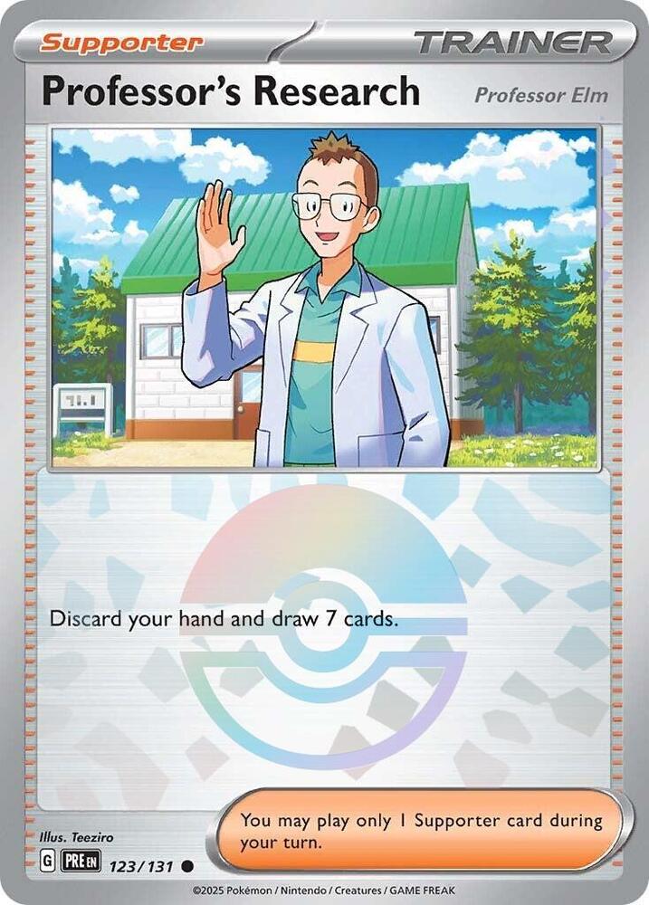 Professor's Research (123/131) [Professor Elm] (Poke Ball Pattern) [Scarlet &amp; Violet: Prismatic Evolutions] 