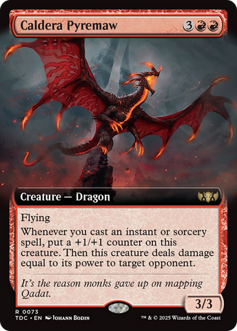 Caldera Pyremaw (Extended Art) [Tarkir: Dragonstorm Commander] 
