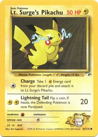 Lt. Surge's Pikachu (81/132) [Gym Heroes Unlimited] 