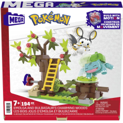 MEGA Construx Pokemon - Emolga and Bulbasaur's Charming Woods