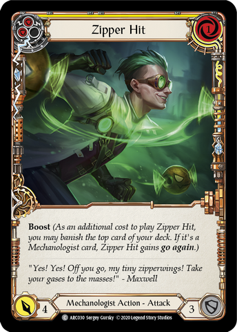 Zipper Hit (Yellow) [U-ARC030] (Arcane Rising Unlimited) Unlimited Rainbow Foil 