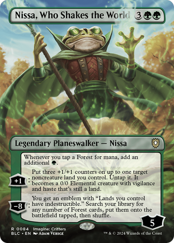 Nissa, Who Shakes the World (Borderless) [Bloomburrow Commander] 