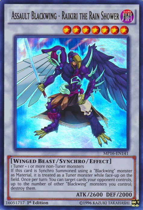 Assault Blackwing - Raikiri the Rain Shower [MP16-EN141] Ultra Rare 