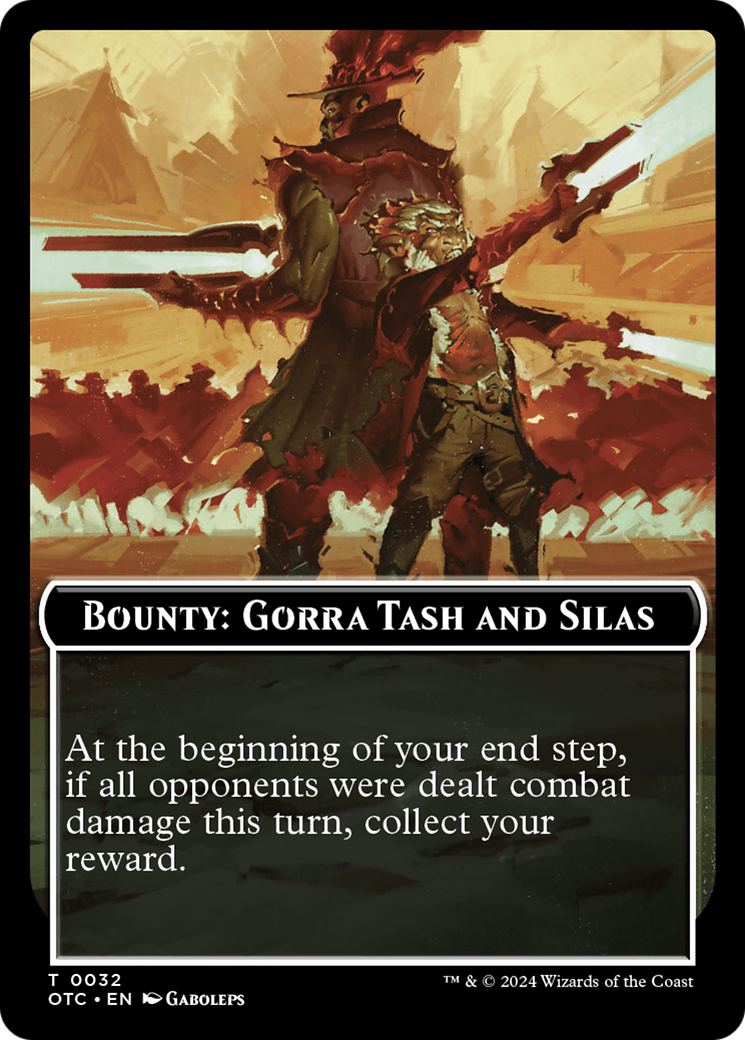 Bounty: Gorra Tash and Silas // Bounty Rules Double-Sided Token [Outlaws of Thunder Junction Commander Tokens] 
