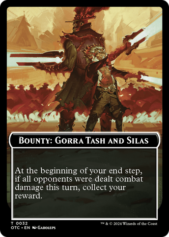 Bounty: Gorra Tash and Silas // Bounty Rules Double-Sided Token [Outlaws of Thunder Junction Commander Tokens] 