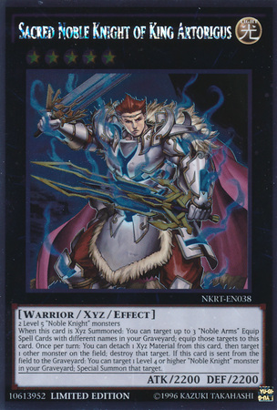 Sacred Noble Knight of King Artorigus [NKRT-EN038] Platinum Rare 