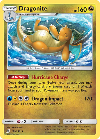 Dragonite (151/236) (Cracked Ice Holo) (Theme Deck Exclusives) [Sun &amp; Moon: Unified Minds] 