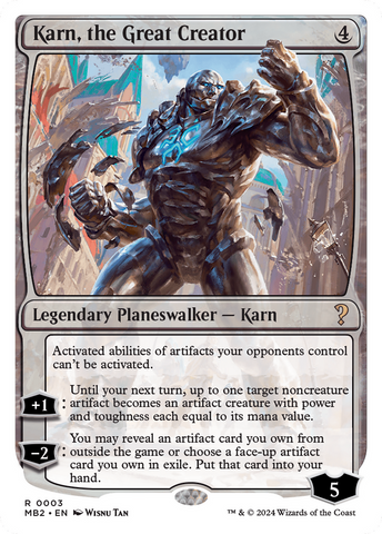 Karn, the Great Creator (White Border) [Mystery Booster 2] 