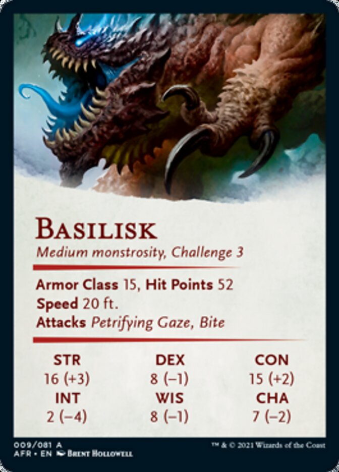 Basilisk Art Card (Gold-Stamped Signature) [Dungeons &amp; Dragons: Adventures in the Forgotten Realms Art Series] 