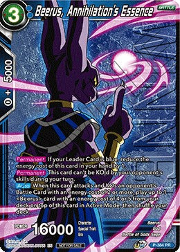 Beerus, Annihilation's Essence (Tournament Pack Vol. 8) (Winner) (P-384) [Tournament Promotion Cards] 