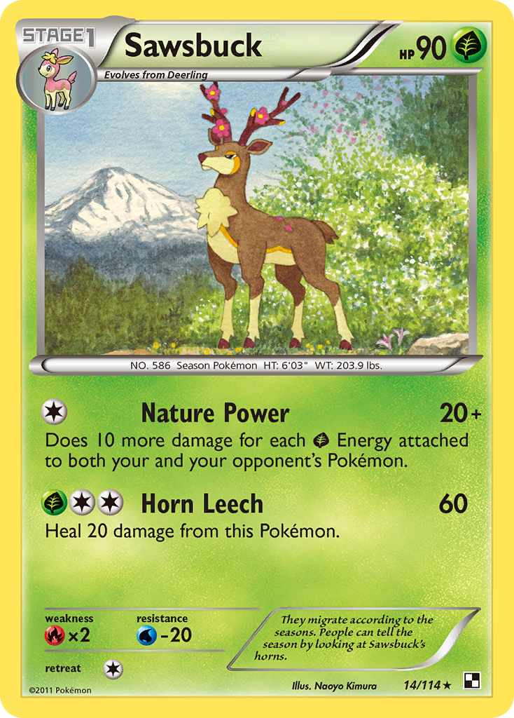 Sawsbuck (14/114) [Black &amp; White: Base Set] 