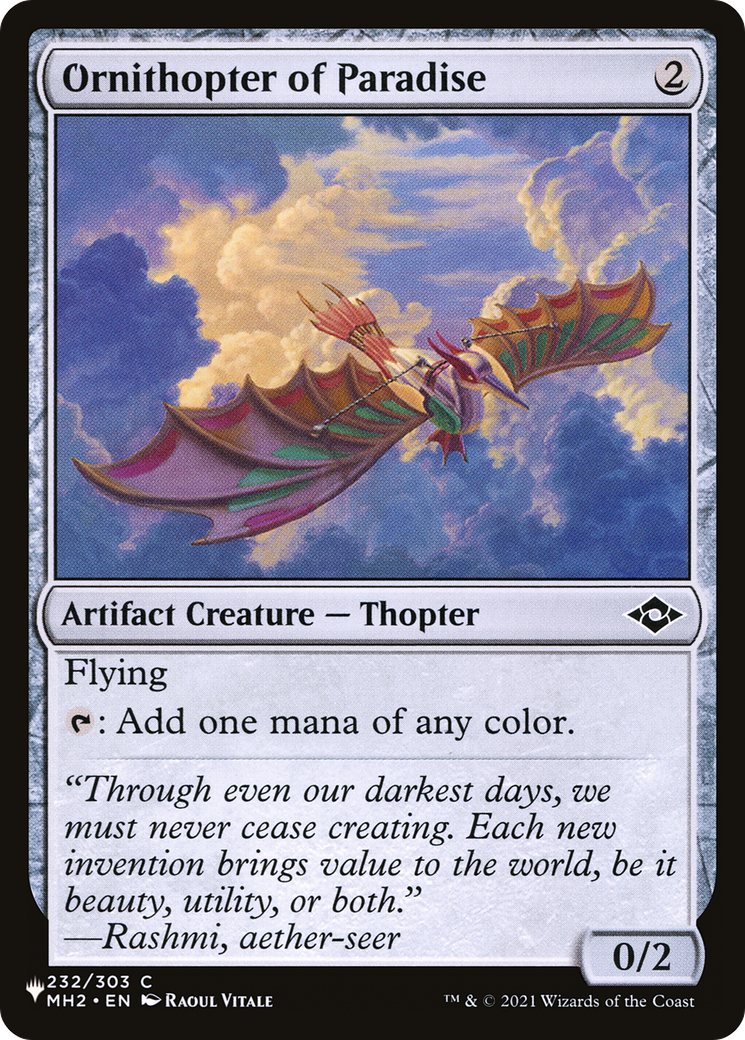 Ornithopter of Paradise [The List Reprints] 