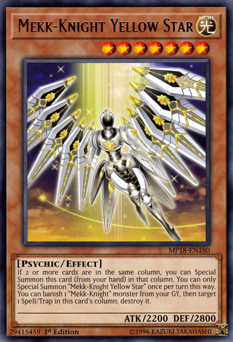 Mekk-Knight Yellow Star [MP18-EN180] Rare 